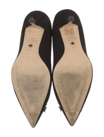 Stuart Weitzman Suede Crystal Embellishments Pumps