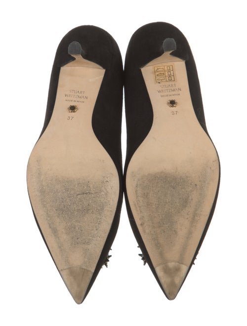 Stuart Weitzman Suede Crystal Embellishments Pumps