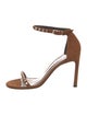 Stuart Weitzman Suede Studded Accents Sandals