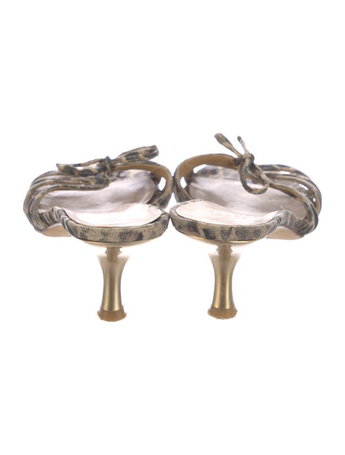 Stuart Weitzman Leather Animal Print Slides