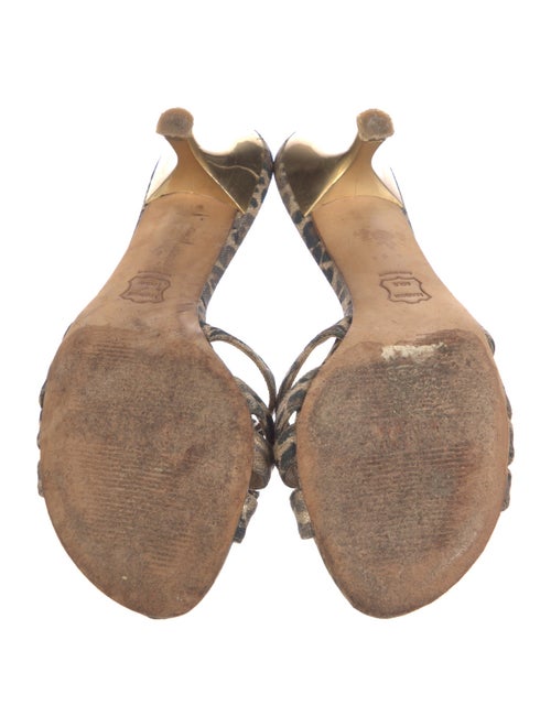 Stuart Weitzman Leather Animal Print Slides