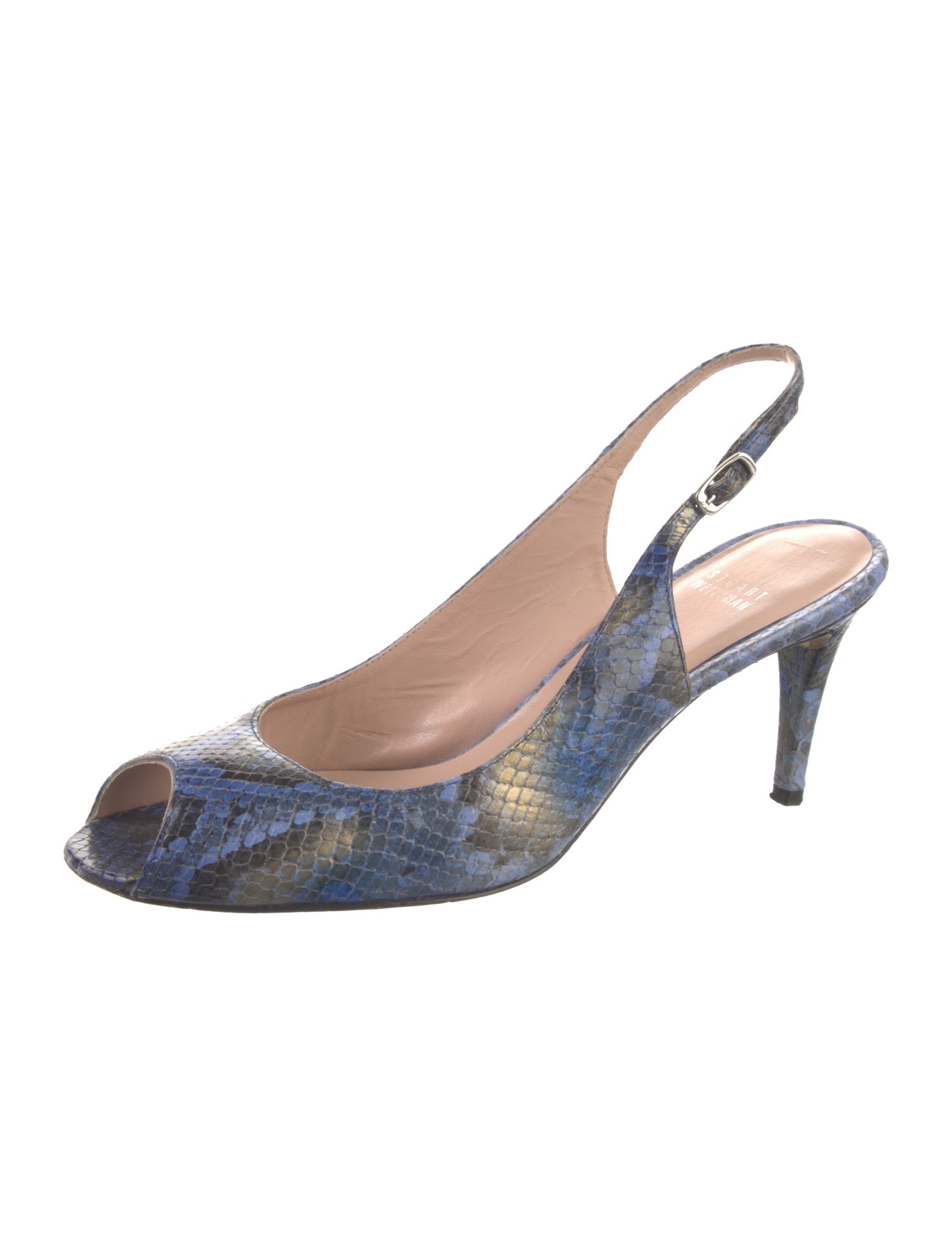 Stuart Weitzman Python Animal Print Slingback Sandals