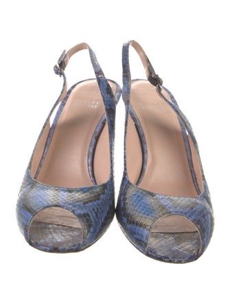 Stuart Weitzman Python Animal Print Slingback Sandals