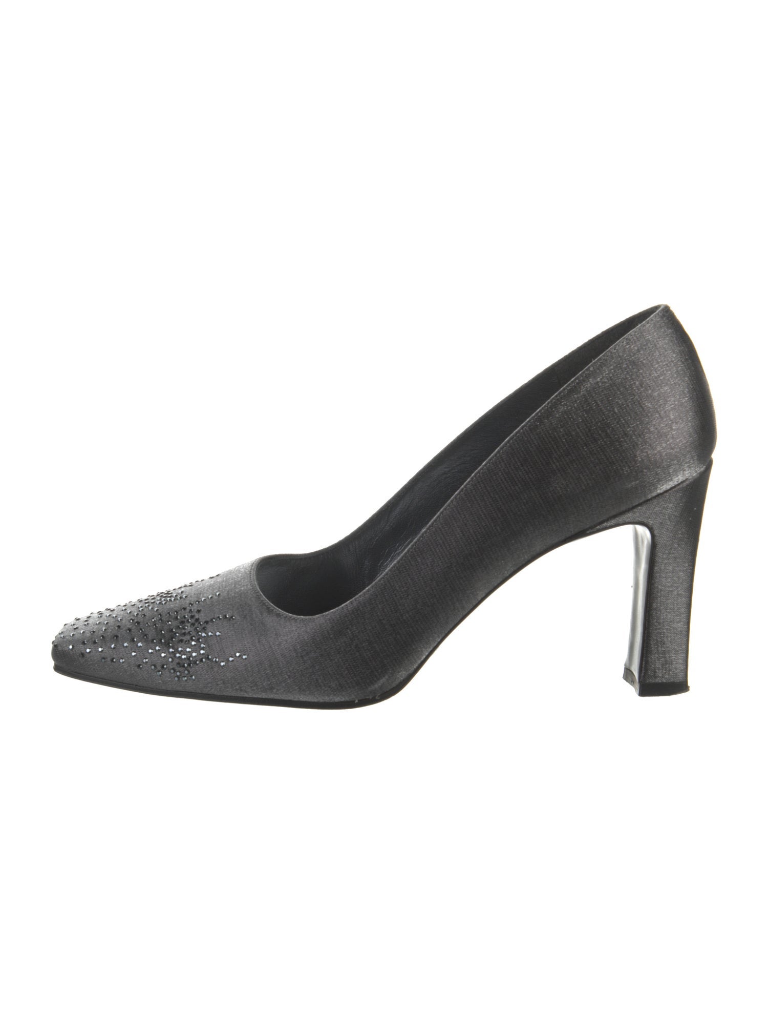Stuart Weitzman Satin Crystal Embellishments Pumps