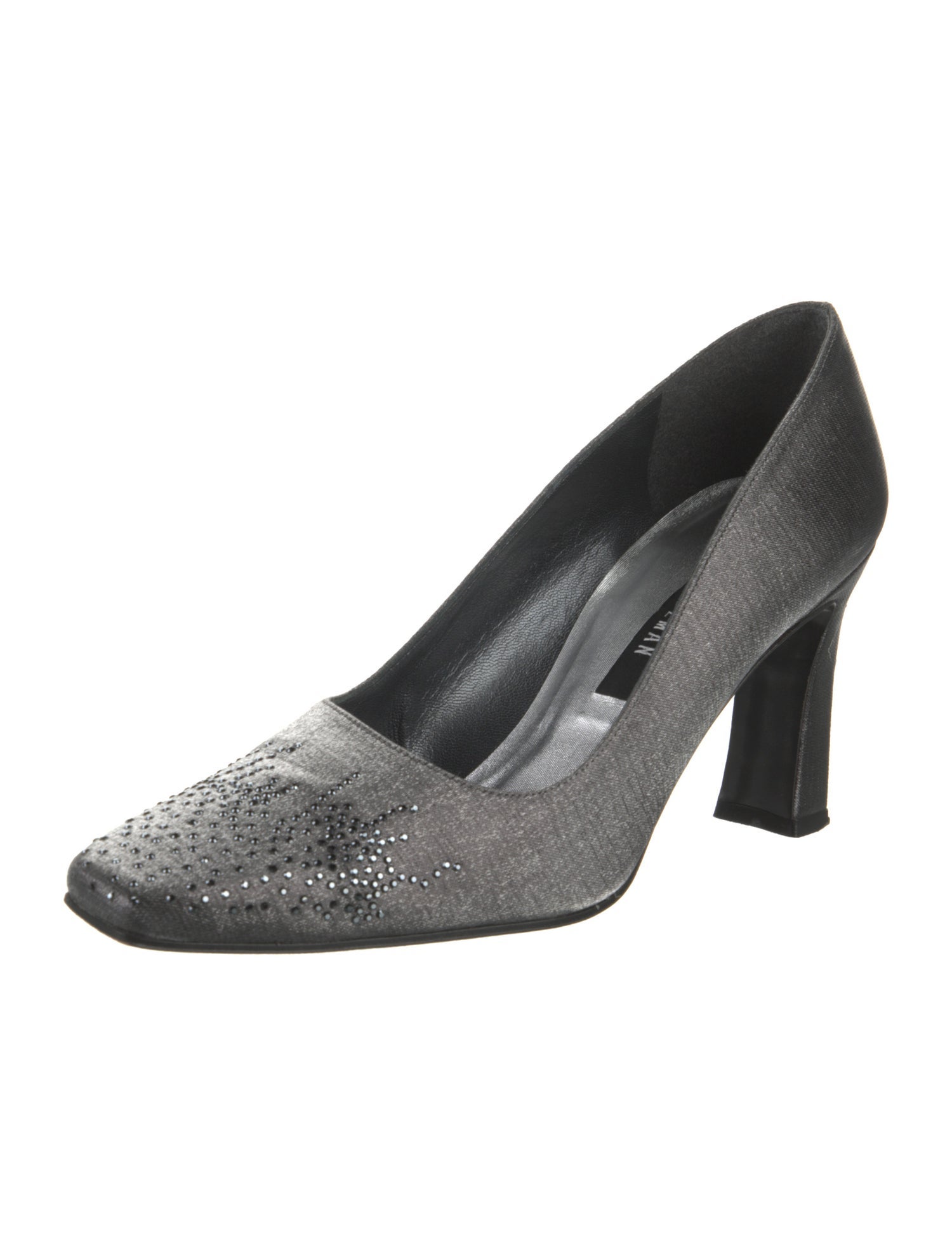 Stuart Weitzman Satin Crystal Embellishments Pumps