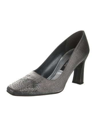 Stuart Weitzman Satin Crystal Embellishments Pumps