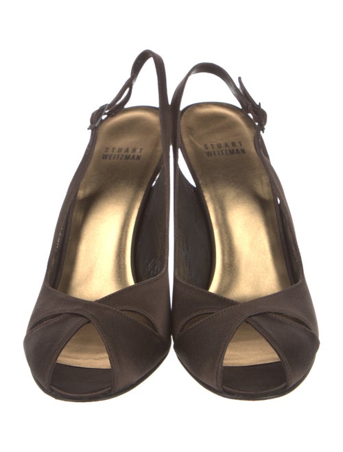 Stuart Weitzman Satin Slingback Pumps
