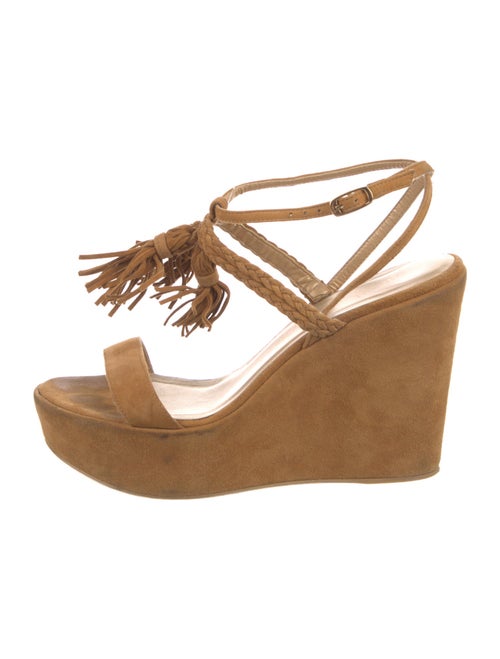 Stuart Weitzman Suede Tassel Accents Sandals