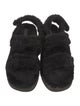 Stuart Weitzman Fur Faux Fur Trim Sandals