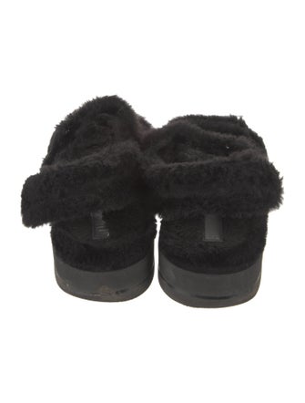 Stuart Weitzman Fur Faux Fur Trim Sandals