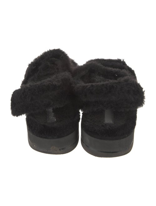 Stuart Weitzman Fur Faux Fur Trim Sandals