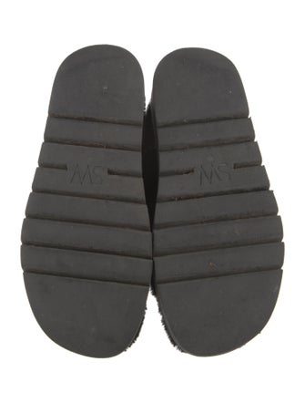 Stuart Weitzman Fur Faux Fur Trim Sandals