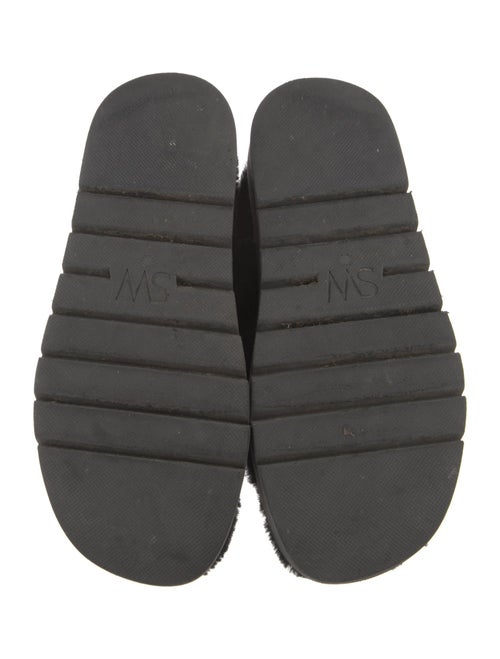 Stuart Weitzman Fur Faux Fur Trim Sandals