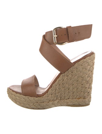 Stuart Weitzman Leather Braided Accents Espadrilles