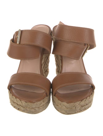 Stuart Weitzman Leather Braided Accents Espadrilles