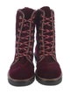 Stuart Weitzman Velvet Colorblock Pattern Combat Boots