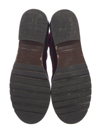 Stuart Weitzman Velvet Colorblock Pattern Combat Boots