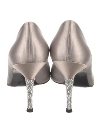 Stuart Weitzman Satin Crystal Embellishments Pumps