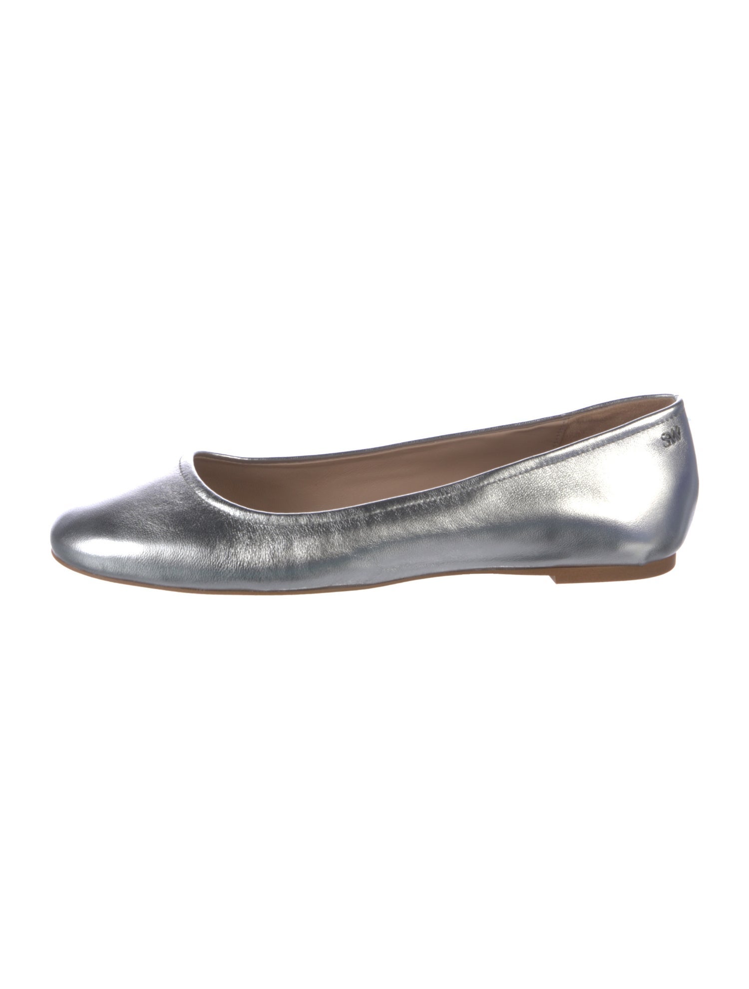 Stuart Weitzman Leather Beaded Accents Ballet Flats