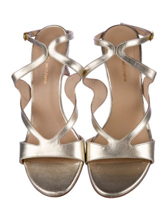 Stuart Weitzman Leather Animal Print Sandals