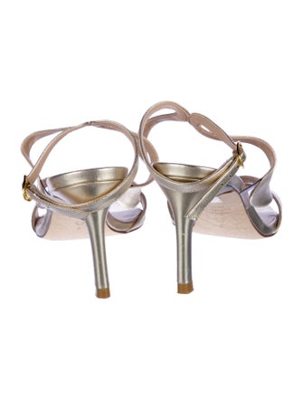 Stuart Weitzman Leather Animal Print Sandals