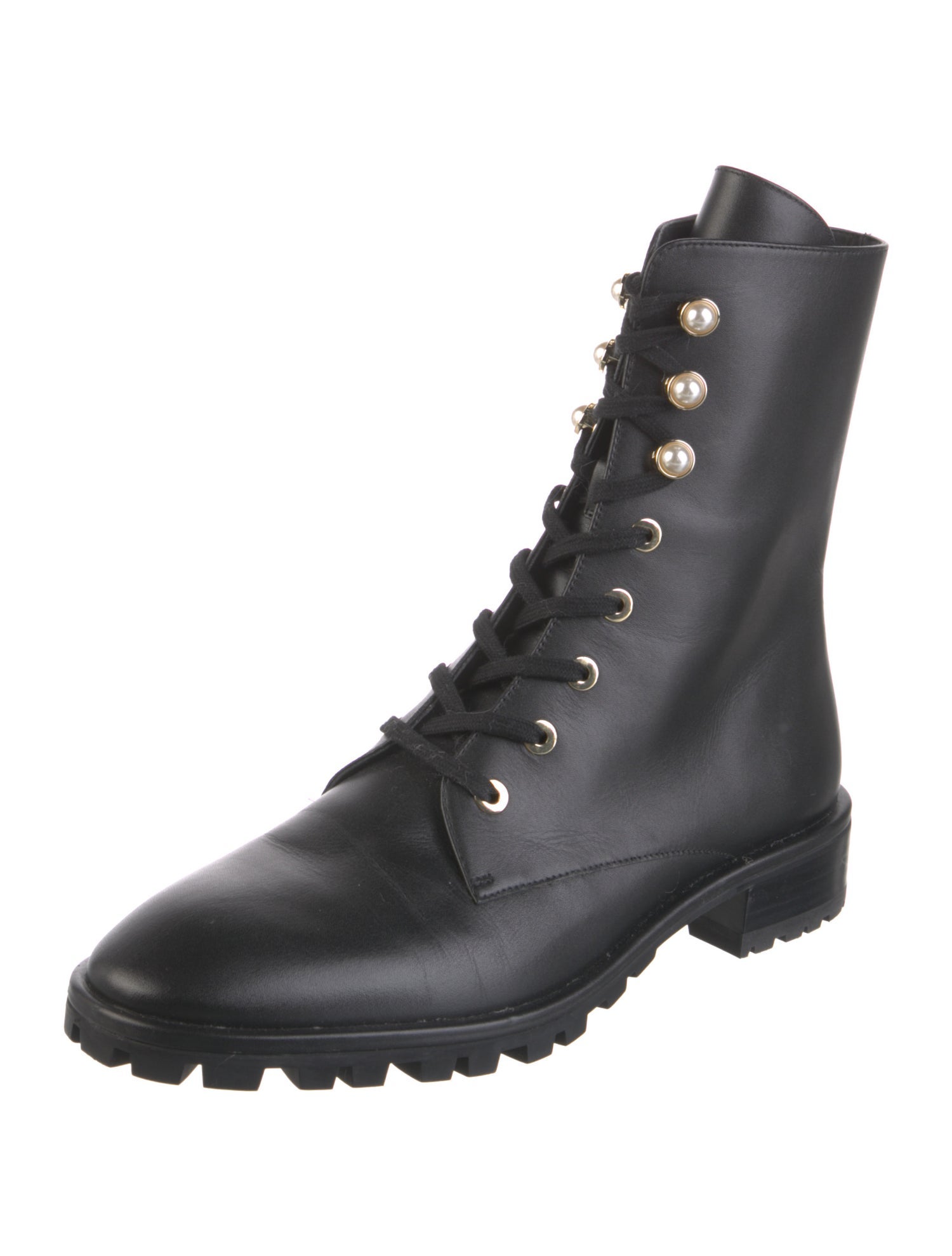 Stuart Weitzman Leather Combat Boots