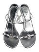 Stuart Weitzman Leather Crystal Embellishments T-Strap Sandals