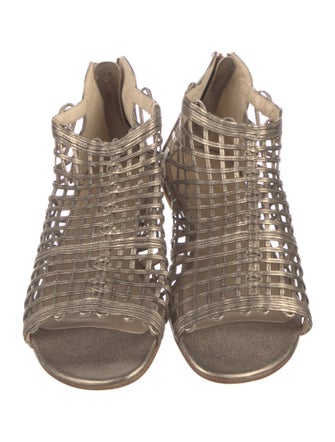 Stuart Weitzman Leather Animal Print Gladiator Sandals