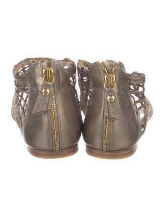 Stuart Weitzman Leather Animal Print Gladiator Sandals