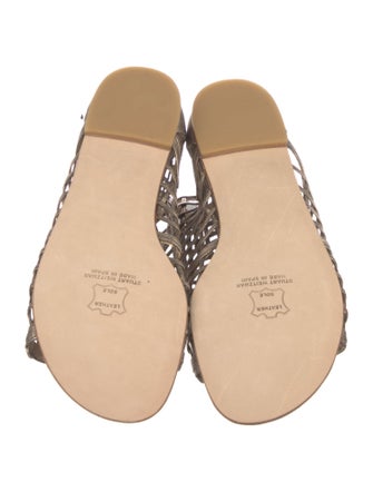 Stuart Weitzman Leather Animal Print Gladiator Sandals