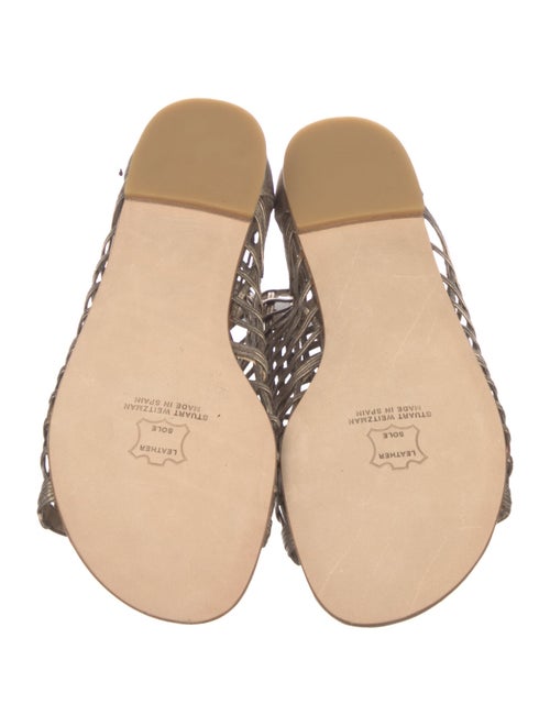 Stuart Weitzman Leather Animal Print Gladiator Sandals