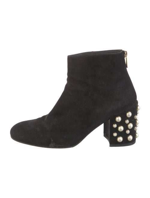 Stuart Weitzman Suede Beaded Accents Boots