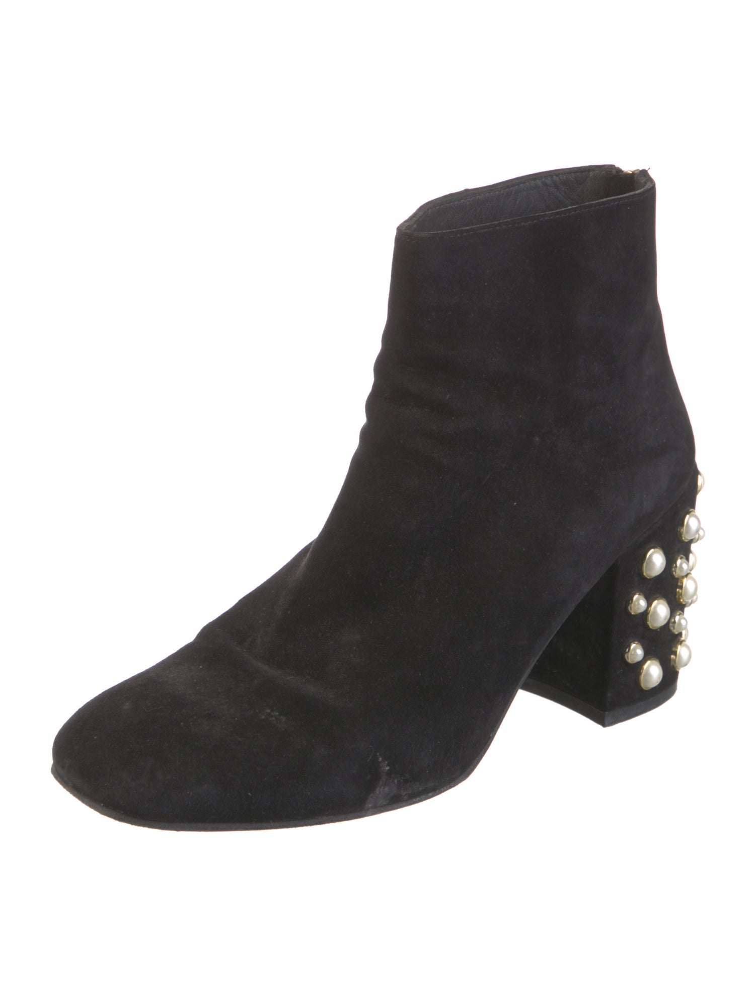 Stuart Weitzman Suede Beaded Accents Boots
