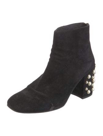 Stuart Weitzman Suede Beaded Accents Boots