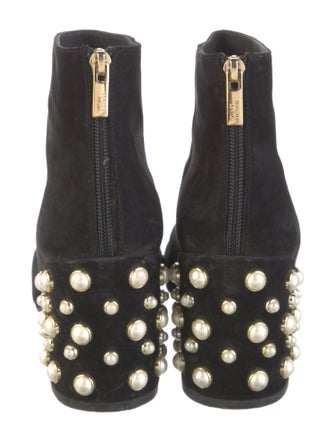 Stuart Weitzman Suede Beaded Accents Boots