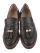 Stuart Weitzman Leather Tassel Accents Loafers