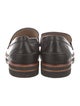Stuart Weitzman Leather Tassel Accents Loafers