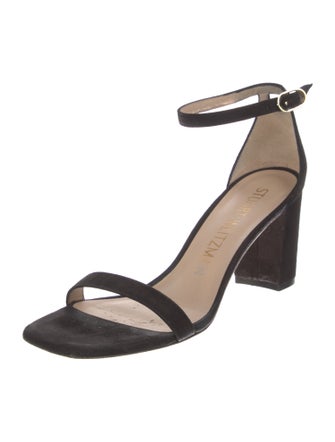 Stuart Weitzman Suede Keyhole Accent Sandals