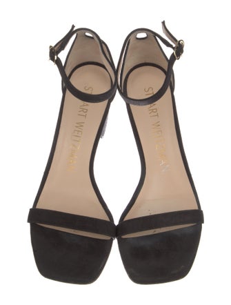 Stuart Weitzman Suede Keyhole Accent Sandals