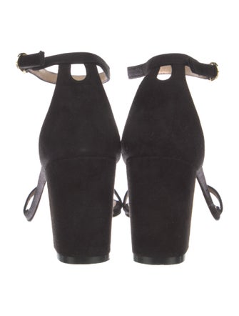 Stuart Weitzman Suede Keyhole Accent Sandals