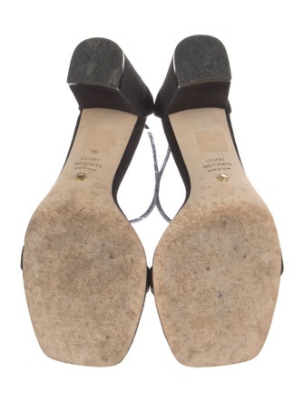 Stuart Weitzman Suede Keyhole Accent Sandals
