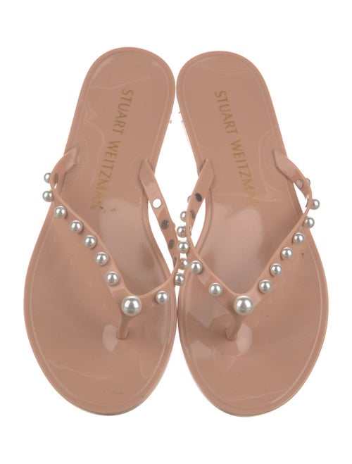 Stuart Weitzman Rubber Studded Accents Flip Flops