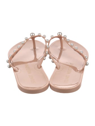 Stuart Weitzman Rubber Studded Accents Flip Flops