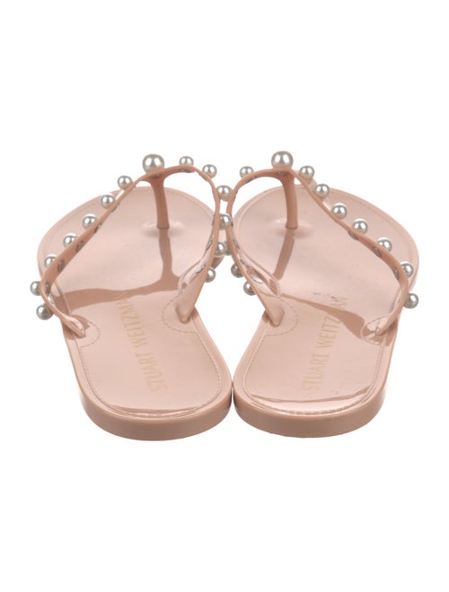 Stuart Weitzman Rubber Studded Accents Flip Flops