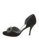 Stuart Weitzman Velvet Crystal Embellishments Sandals