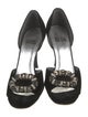 Stuart Weitzman Velvet Crystal Embellishments Sandals