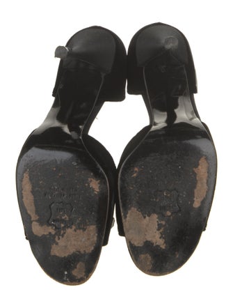 Stuart Weitzman Velvet Crystal Embellishments Sandals