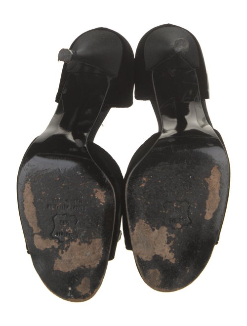 Stuart Weitzman Velvet Crystal Embellishments Sandals