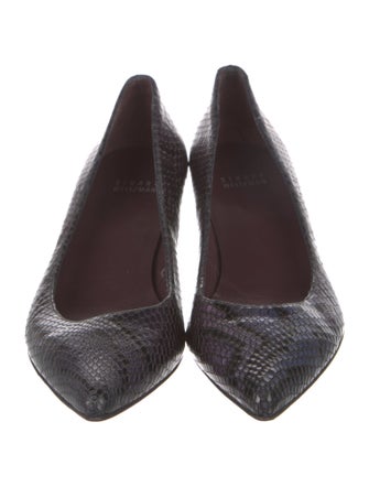 Stuart Weitzman Embossed Leather Animal Print Pumps