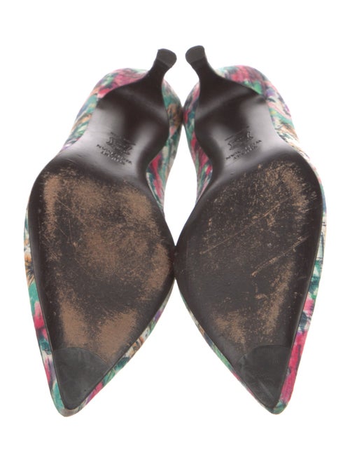 Stuart Weitzman Leather Floral Print Pumps